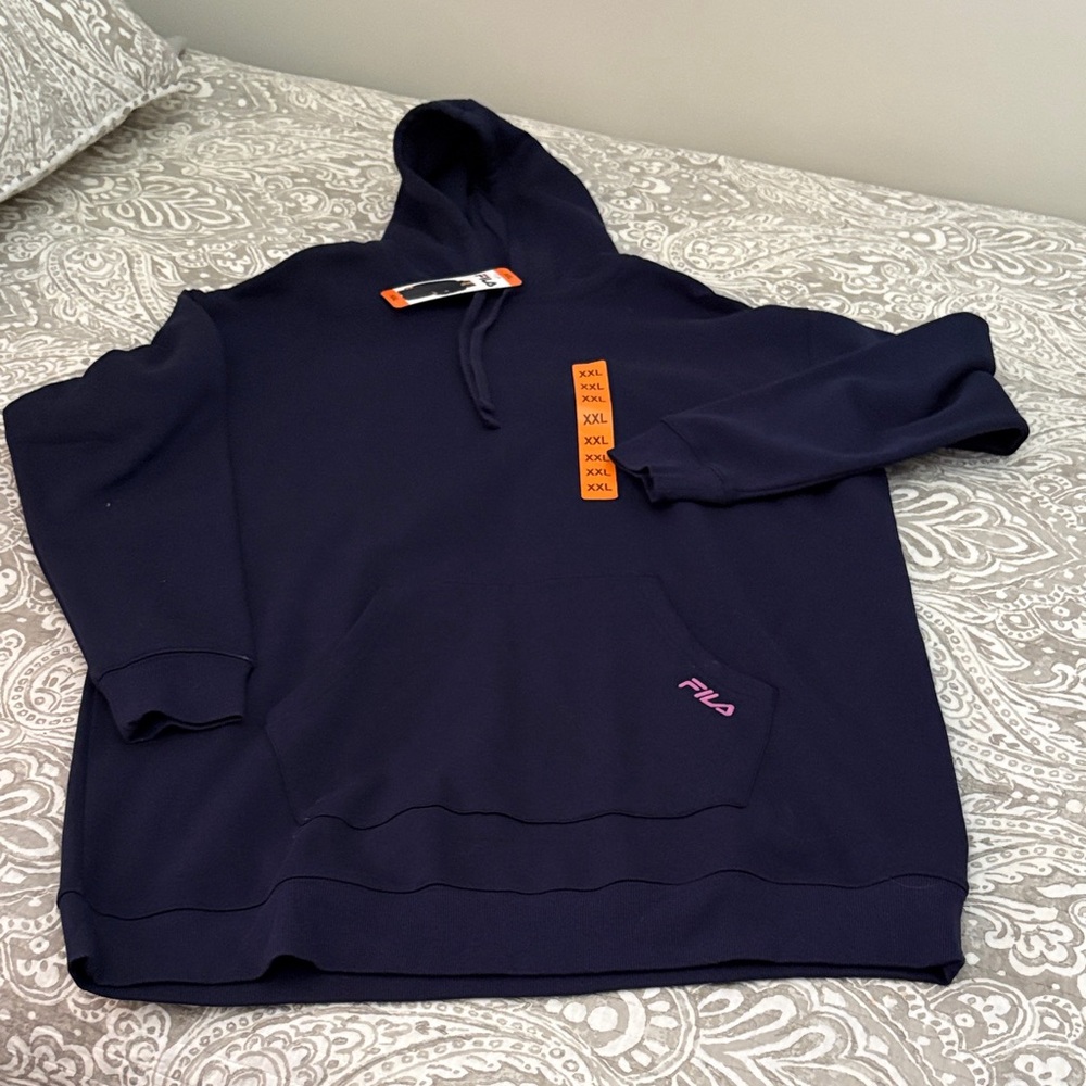 Fila Dark Blue women’s Hoodie with Pink Logo